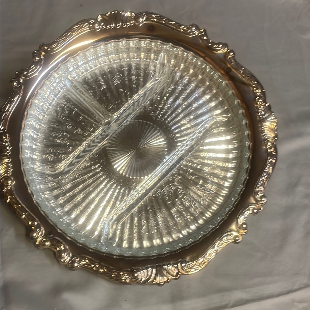 Vintage Silver plate tray and insert